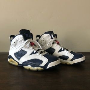 Nike 2012 Air Jordan 6 Retro Olympic Size 8.5 384664-130 Navy White